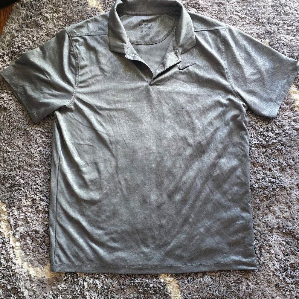 Gray Nike Dri-FIT performance polo shirt Size Large